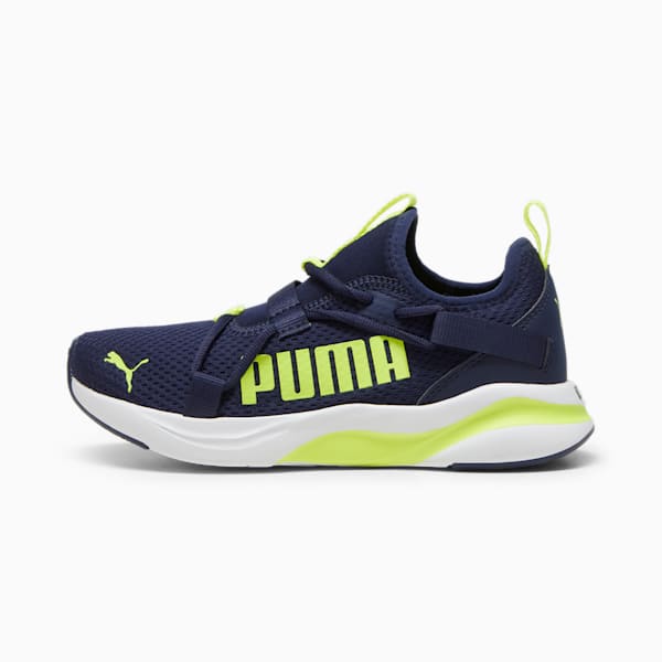 Tenis slip on juvenil SOFTRIDE Rift Pop, PUMA Navy-Electric Lime, extralarge